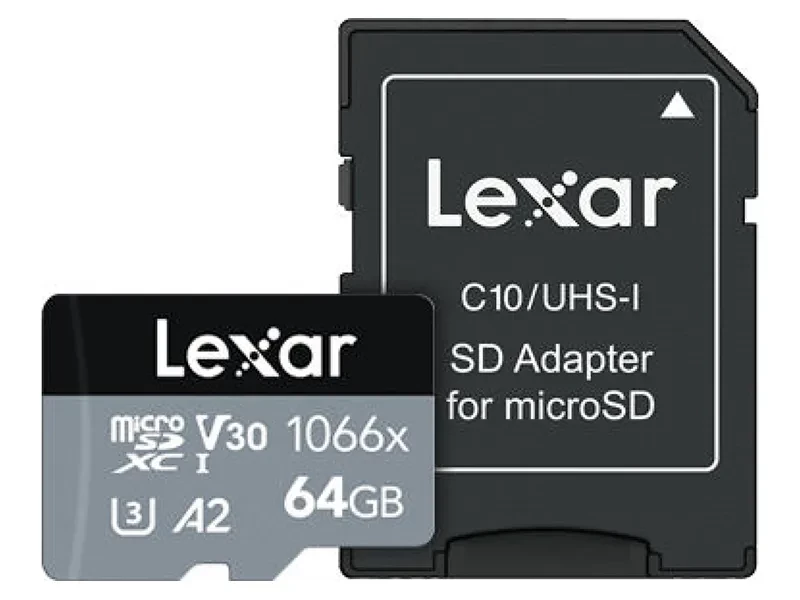 Карта памяти LEXAR Professional 1066x 64GB microSDHC/microSDXC UHS-I Card SILVER Series with adapter