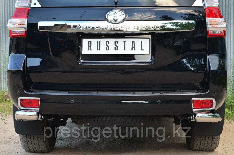Защита заднего бампера уголки d76(секции) d42 (секции) Land Cruiser Prado 2014-2017