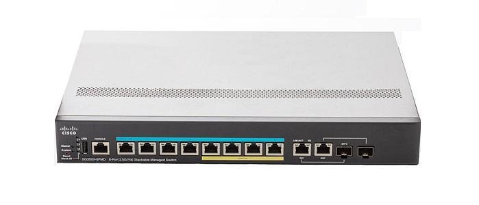 Коммутатор Cisco SG350-8PMD 8-Port 2.5G PoE Stackable Managed Switch - фото 1 - id-p96116255