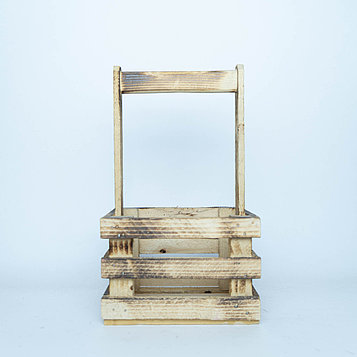 Корзинка, прямоугольная (обоженная), 15x11,5x26см., деревянные досточки
