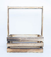 Корзинка, прямоугольная (обоженная), 24x15x35см., деревянные досточки
