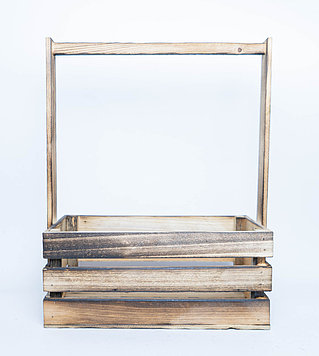 Корзинка, прямоугольная (обоженная), 27x14x35см., деревянные досточки