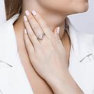 Кольцо из серебра с розовым жемчугом Swarovski и фианитами  94012920, фото 3