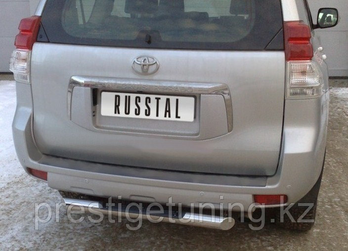 Защита заднего бампера d76 с накладкой Land Cruiser Prado 2009-2013