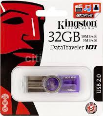 Флешка USB Kingston DataTraveler 101 G2 32 Gb фиолетовая, оригинал - фото 1 - id-p96118959