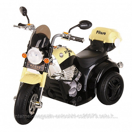 PITUSO Электро-Мотоцикл MD-1188, 6V/4Ah*1, колеса пластик 90х43х54 см, Black-beige /Черно-Бежевый