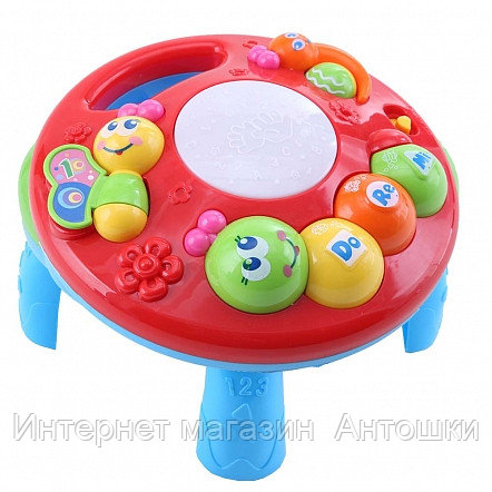 TOT KIDS Развивающий столик 2в1 ГУСЕНИЦА (свет,звук) 23*23*18 см (в кор.30 шт)