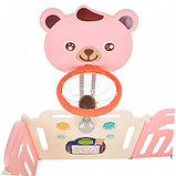 PITUSO Детский ограждение-манеж Мишка,Розовый/белый, с баскет.стойкой (без шаров) (123х123х63h), фото 4