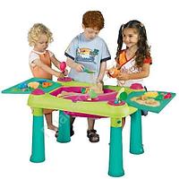 KETER Стол CREATIVE для детского творчества и игры с водой и песком + 2 табуретки (79x56x50h)