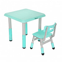 PITUSO Набор Столик со стульчиком, Turquoise/Ментол,60*60*48см+30*28*50см