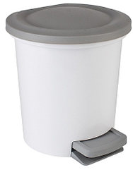 Ведро-контейнер для мусора (урна) Svip "Ориджинал", 6 литров, с педалью, круглое, пластик, белое