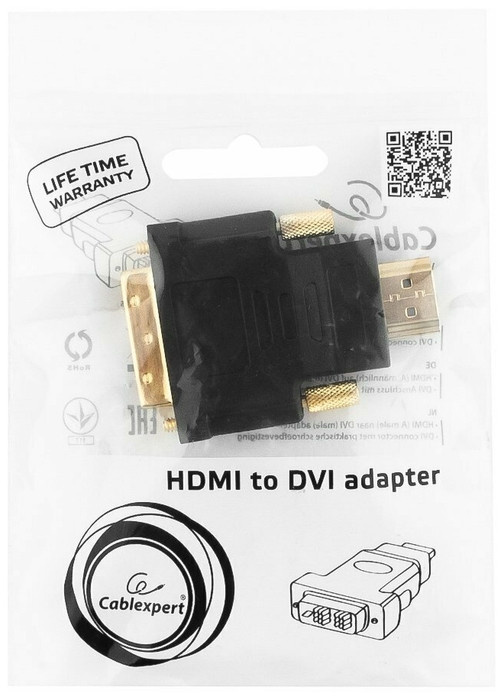 Переходник HDMI - DVI-D Cablexpert A-HDMI-DVI-1, male-male, OEM - фото 4 - id-p96127251