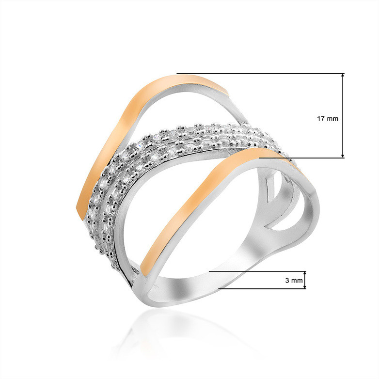 Женское кольцо "Эри" с фианитами. - фото 1 - id-p96128854
