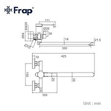 Смеситель для ванны Frap F2267 хром, фото 3