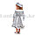 Костюм детский карнавальный Снегурочка с шапочкой и муфтой серебристый со снежинками, фото 3