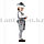 Костюм детский карнавальный Зайчик жилетка шорты с хвостом и шапка серый, фото 3