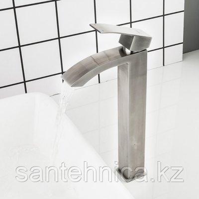 FRAP F10803-2 Смеситель д/раковины высокий нерж. сталь