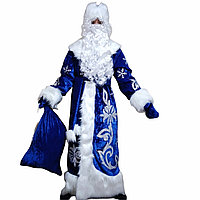 Новогодний костюм Дед Мороз "Боярский", синий., фото 1