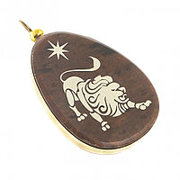 Брелок-кулон знак зодиака "Лев" камень обсидиан 123041