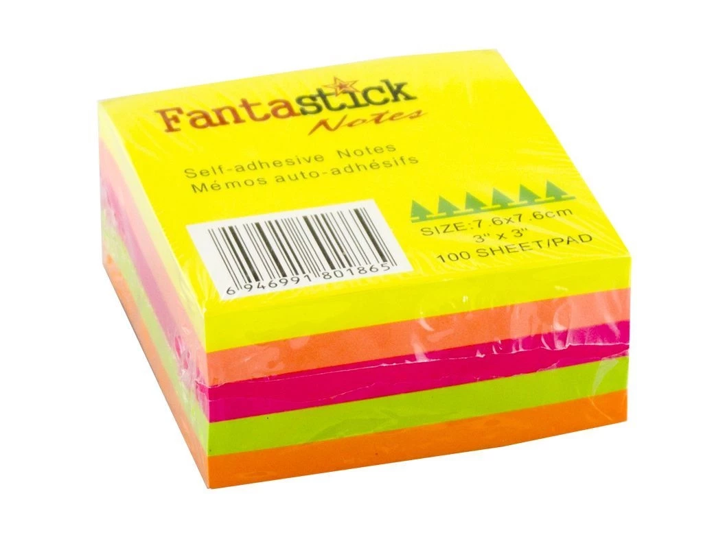 Клейкие листики FantaStick 76 х 76 мм, 5 цветов, 500 листов