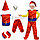 Костюм детский карнавальный Эльф жилетка брюки башмачки колпак борода красный, фото 4