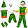Костюм детский карнавальный Эльф жилетка брюки башмачки колпак борода зеленый, фото 4