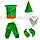 Костюм детский карнавальный Эльф жилетка брюки башмачки колпак борода зеленый, фото 5