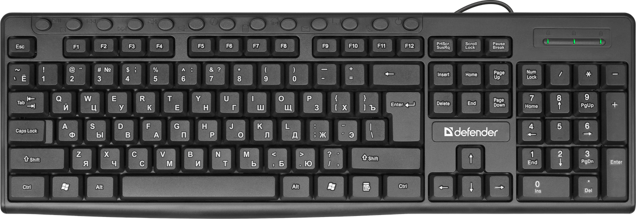 Клавиатура проводная Defender Action HB-719 RU черный