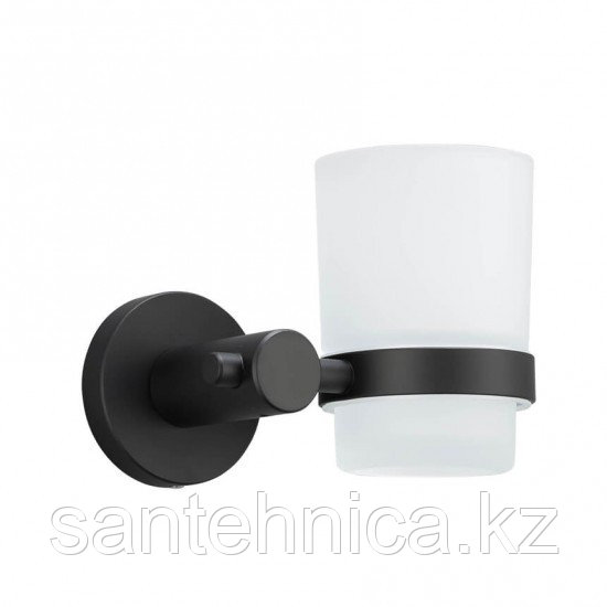 FRAP F30206 Стакан настенный для ванной стекло черный