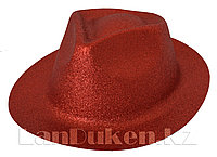 Шляпа карнавальная блестящая (красная)
