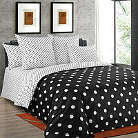 ТексДизайн Комплект постельного белья "Элис черный"  2 спальный евро, перкаль