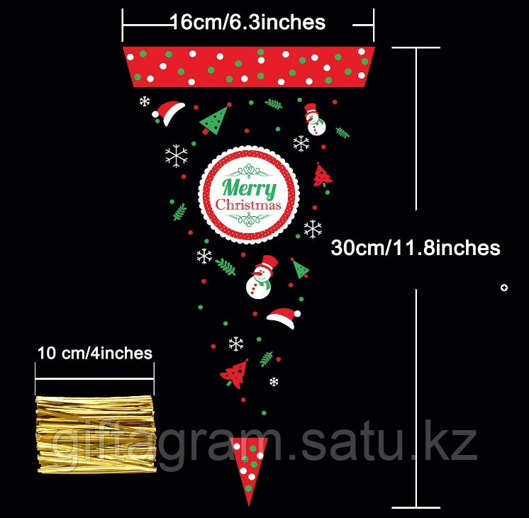 Конус "Marry Christmas", 100 штук - фото 2 - id-p96222391