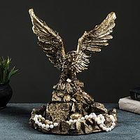 Подставка для мелочей 'Орел на камнях с поднятыми крыльями' 36х28х22 см, бронза с позолотой