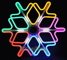 Новогодняя светодиодная фигура "Снежинка" - 60 х 60 см (Флекс -неон) - фото 3 - id-p96228837