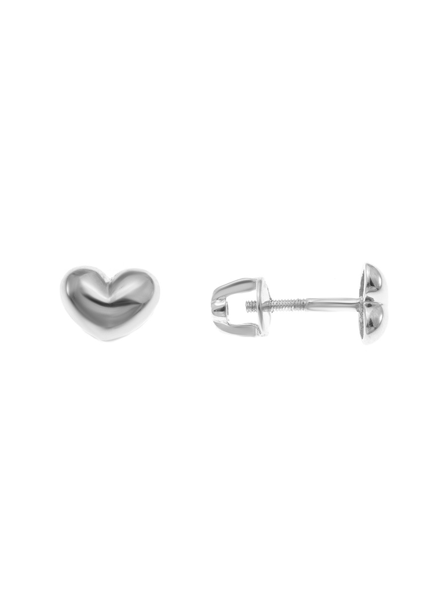 Серьги TEOSA серебро с родием, без вставок, винтовой замок, love 121-1368