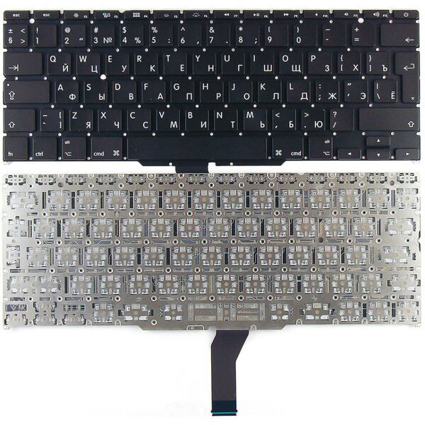 Клавиатура для ноутбука MacBook Air A1370 (черная с подсветкой, RU) - фото 1 - id-p71970058
