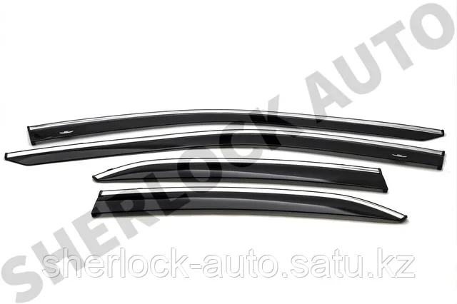 Дефлекторы окон (Ветровики) для Lexus ES 2018+ с металлически молдингом