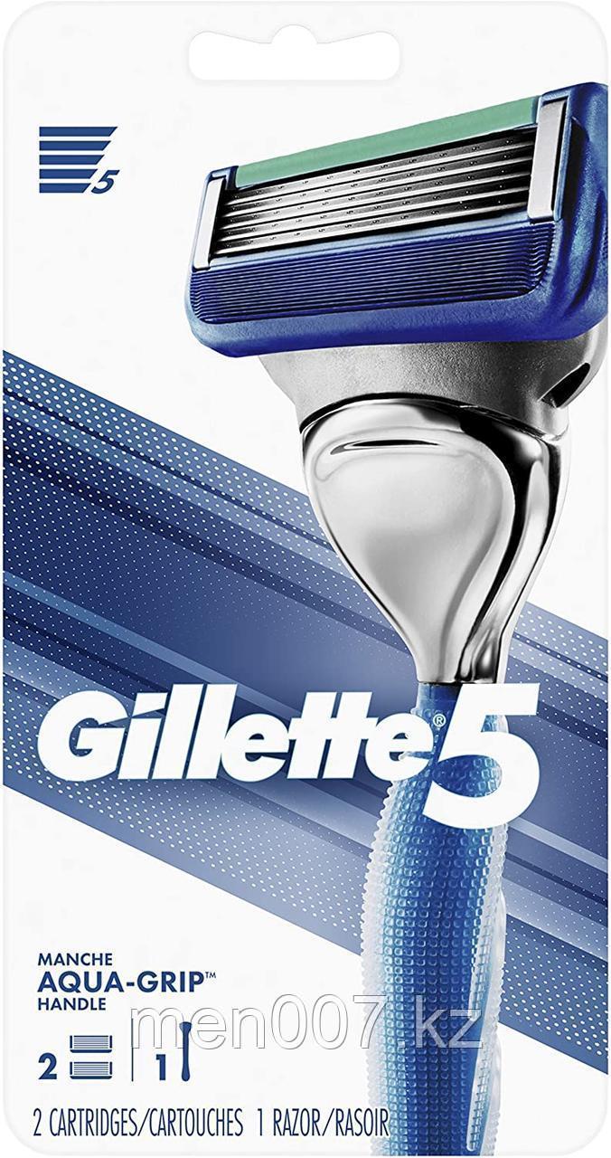 Gillette 5 Fusion Aqua-Grip Handle с двумя запасными картриджами