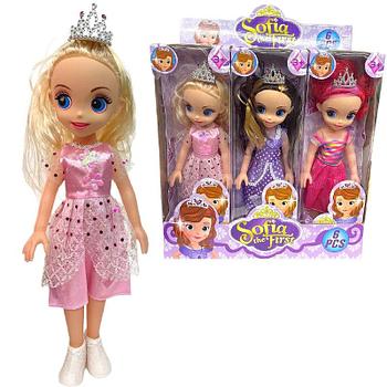 824 Sofia кукла с короной 3 вида 6шт в уп.. цена за 1шт 38*12см