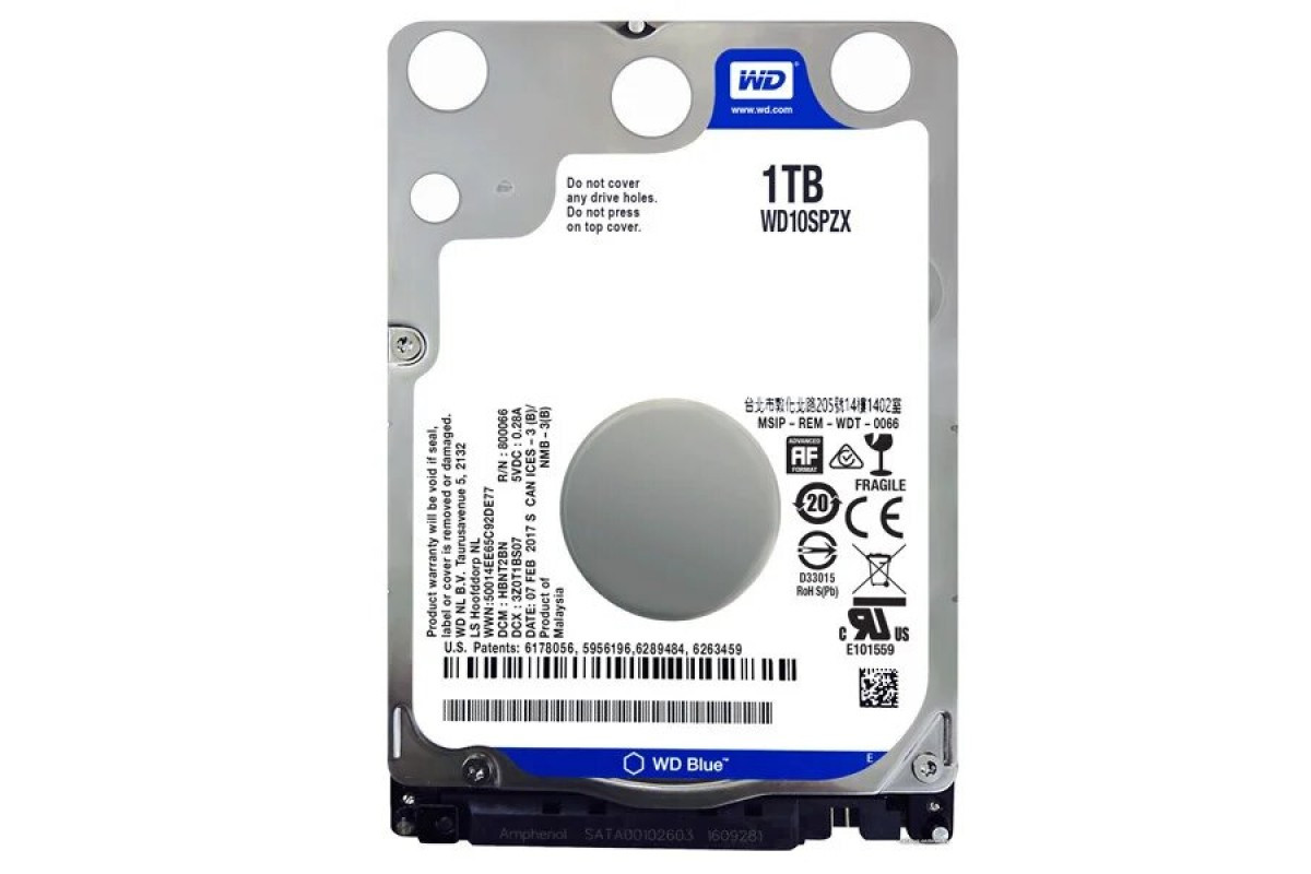 Жесткий диск HDD 1000 Gb WD Blue, 2.5", 128Mb, SATA III