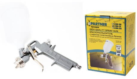 Краскораспылитель с верхним пластиковым бачком Partner S-990-20G
