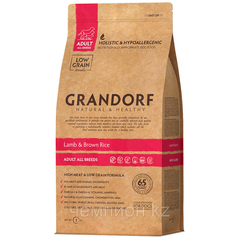 584038 GRANDORF Adult All Breed Lamb, Грандорф сухой корм для собак всех пород, ягнёнок с рисом, уп.3 кг.