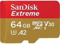 Карта памяти SanDisk Extreme microSDXC 64GB + SD Adapter + Rescue Pro Deluxe 160MB/s A2 C10 V30 UHS-I U3