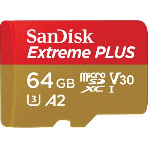 Карта памяти SanDisk Extreme Plus microSDXC 64GB + SD Adapter + Rescue Pro Deluxe 170MB/s A2 C10 V30 UHS-I U3