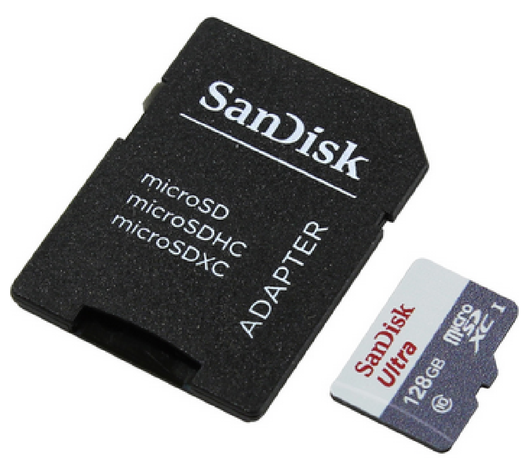 Карта памяти Sandisk 128GB with SD Adapter (SDSQUNR-128G-GN6TA)