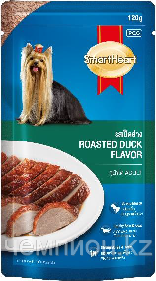 N0280 Smart Heart Adult Duck, жареная утка в соусе, влажный корм для взрослых собак, уп.12*80 гр.