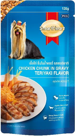 N3580 Smart Heart Adult Duck, курица в соусе терияки, влажный корм для взрослых собак, уп.12*80 гр.
