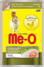 N4380 Ме-О, Курица с рисом и крабовой палочкой, корм для взрослых кошек, пауч 80гр.