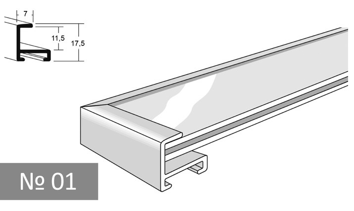 Профиль Nielsen №1 201004 серебро матовое 3,04 м.