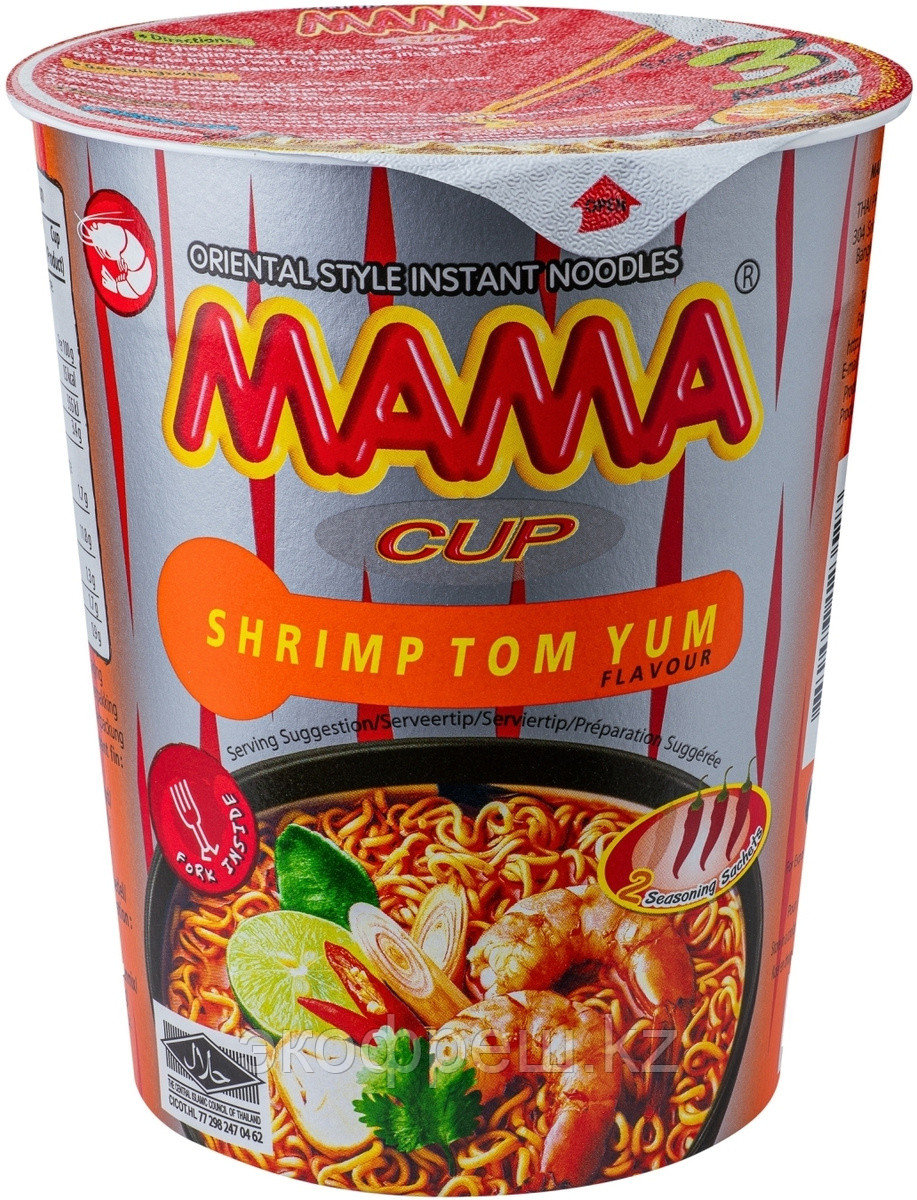 Тайская лапша быстрого приготовления МАМА, со вкусом Том Ям, стакан, 70 гр.